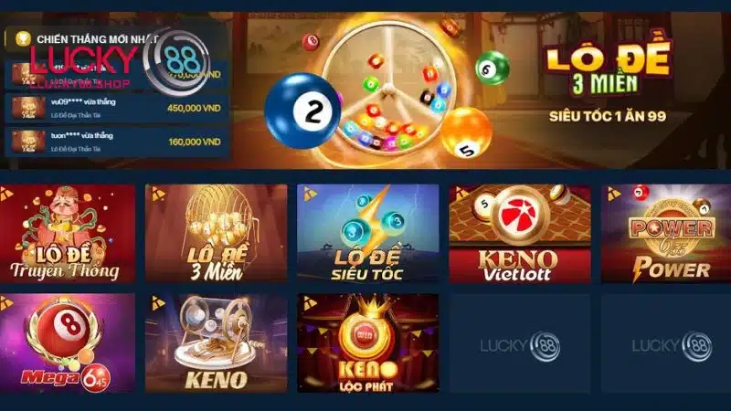 Dịch vụ cược lô đề Lucky88 trả thưởng lớn